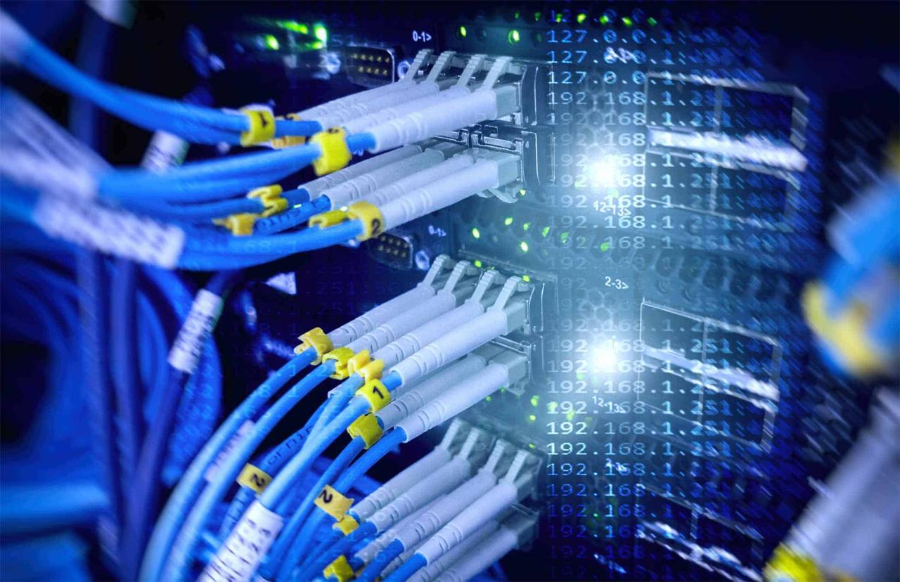 Fibre optic cabling and network infrastructure in a technical environment