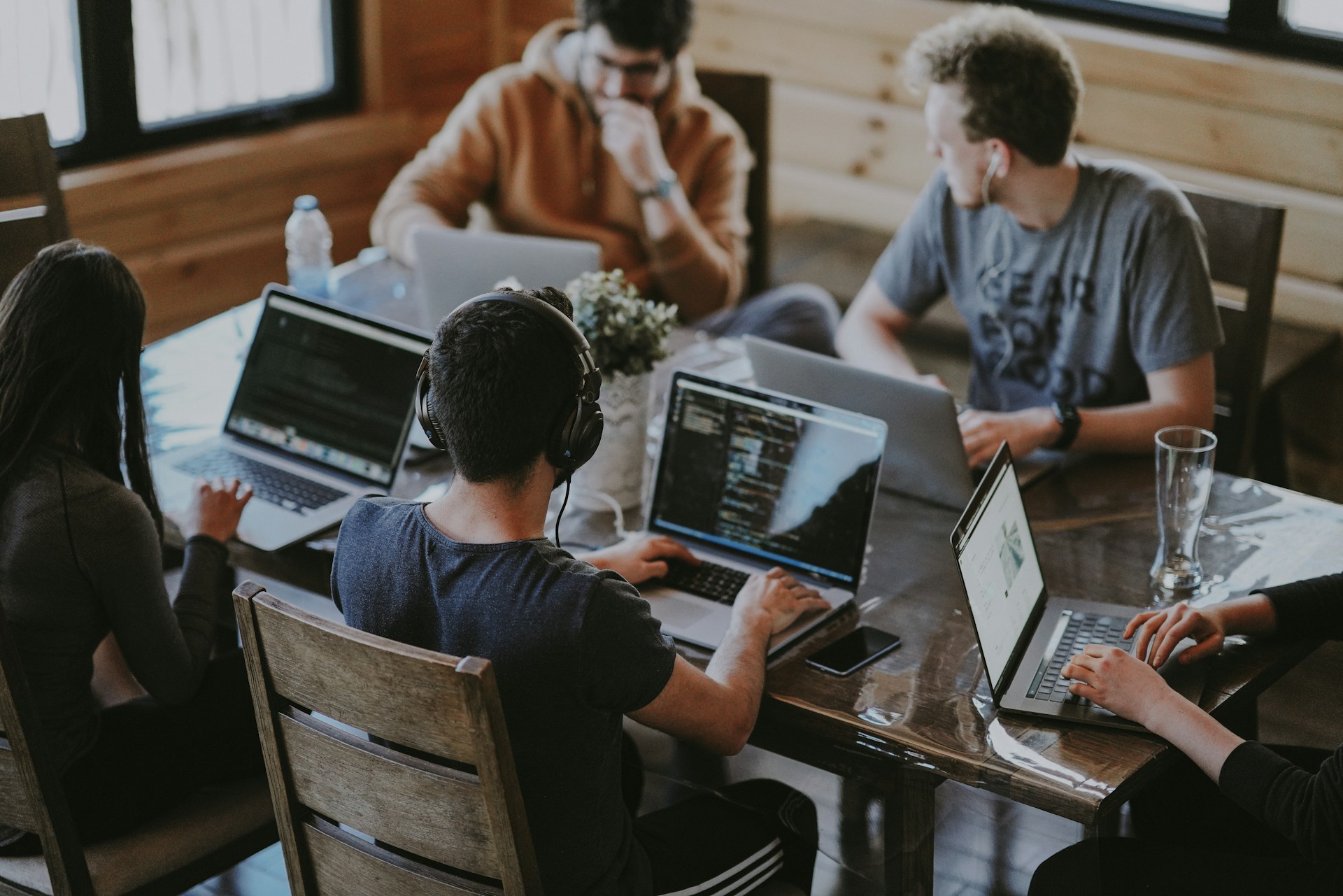 Business team collaborating together in an office
